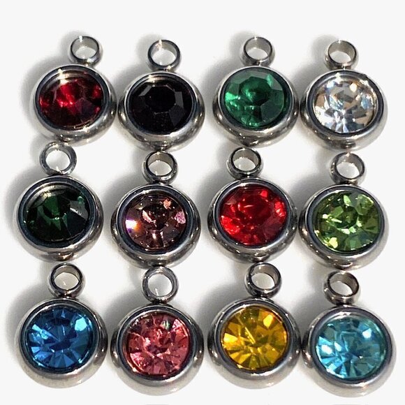 Sterling Silver Engagement Ring & Love Letter with Birthstone Dangle Charm - Picture 3 of 6